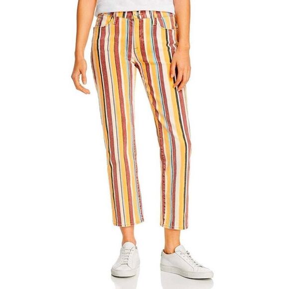 Frame Denim Le High Straight Jeans Painterly Multicolor Stripe Womens Size 29 - Picture 9 of 9